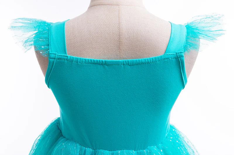 Vestido Infantil Princesa Azul Brillante