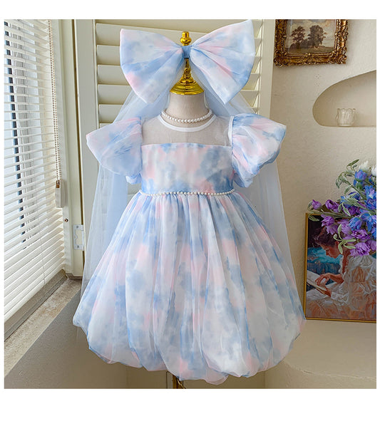 Vestido de Fiesta Infantil Perlas Encaje