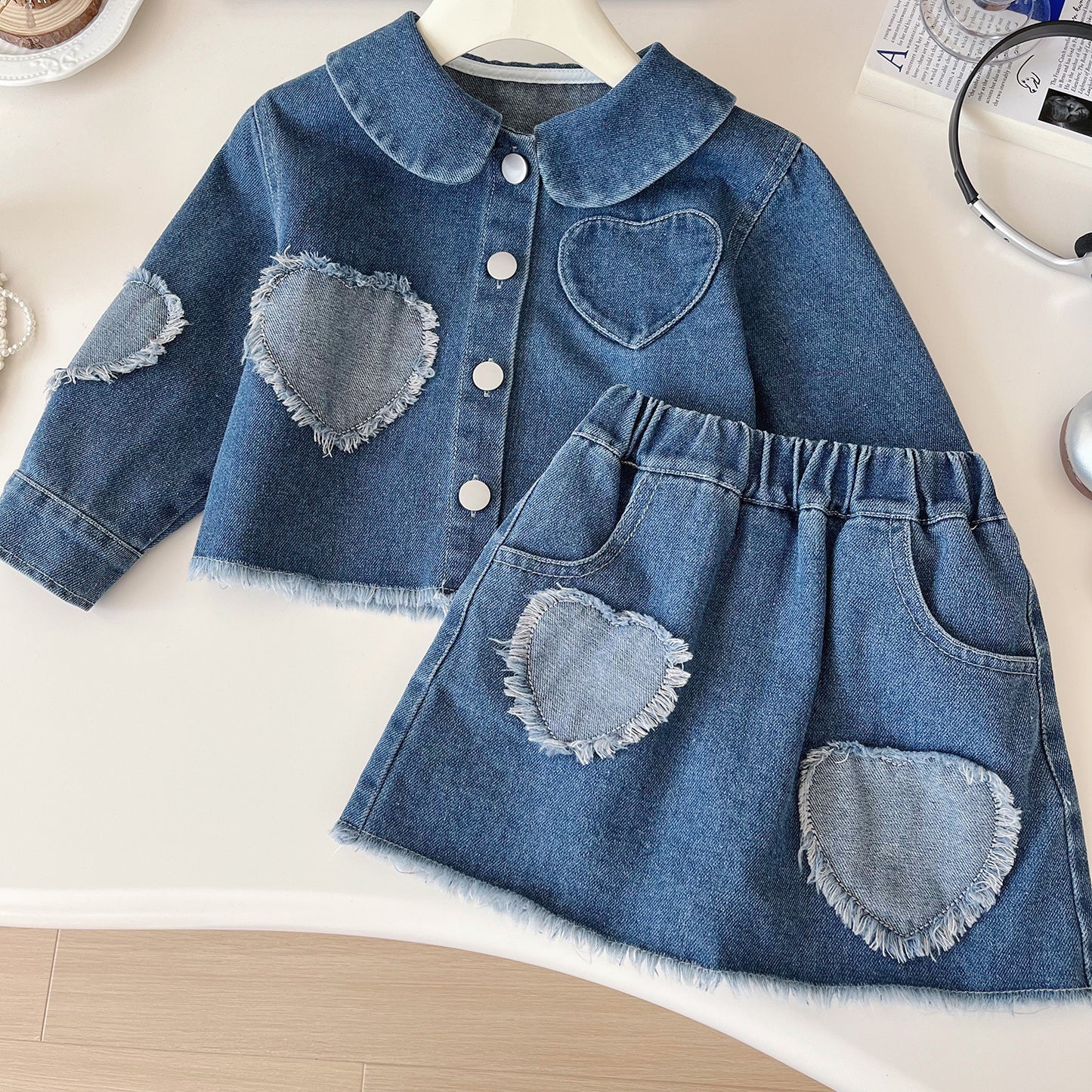 Conjunto Vaqueros Infantil Corazones