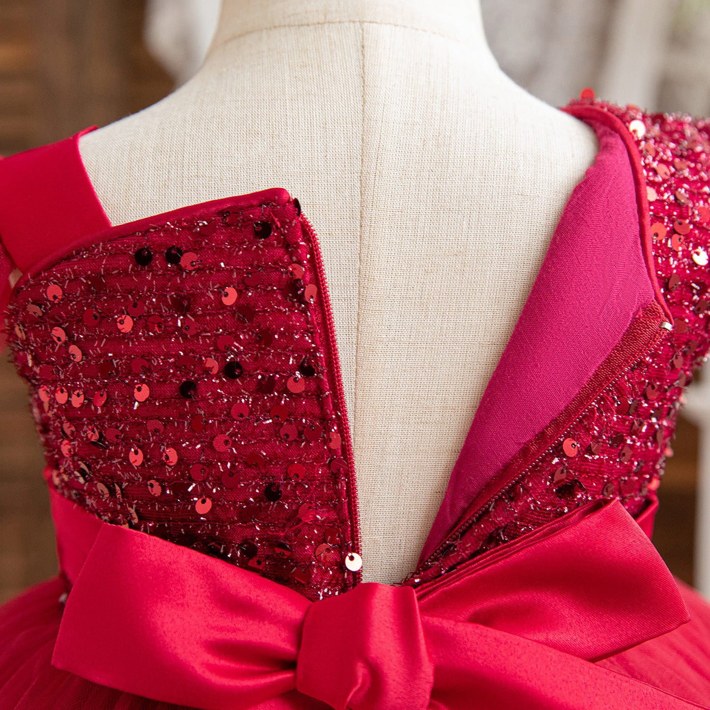 Vestido infantil con lazo Brillante Navideño