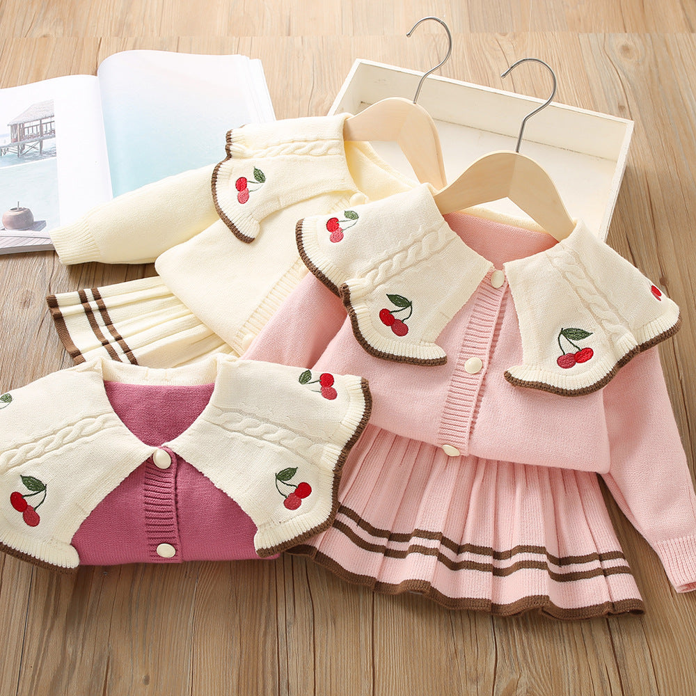 Conjunto Niña Cuello Punto Cerezas