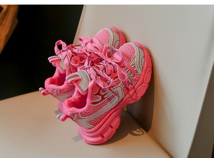 Zapatillas Infantiles Mujer Plata y Rosa