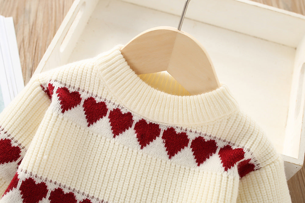 Conjunto infantil Corazones de punto para mujer