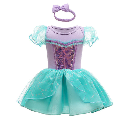 Vestido Infantil Princesa Glitter + Fajín
