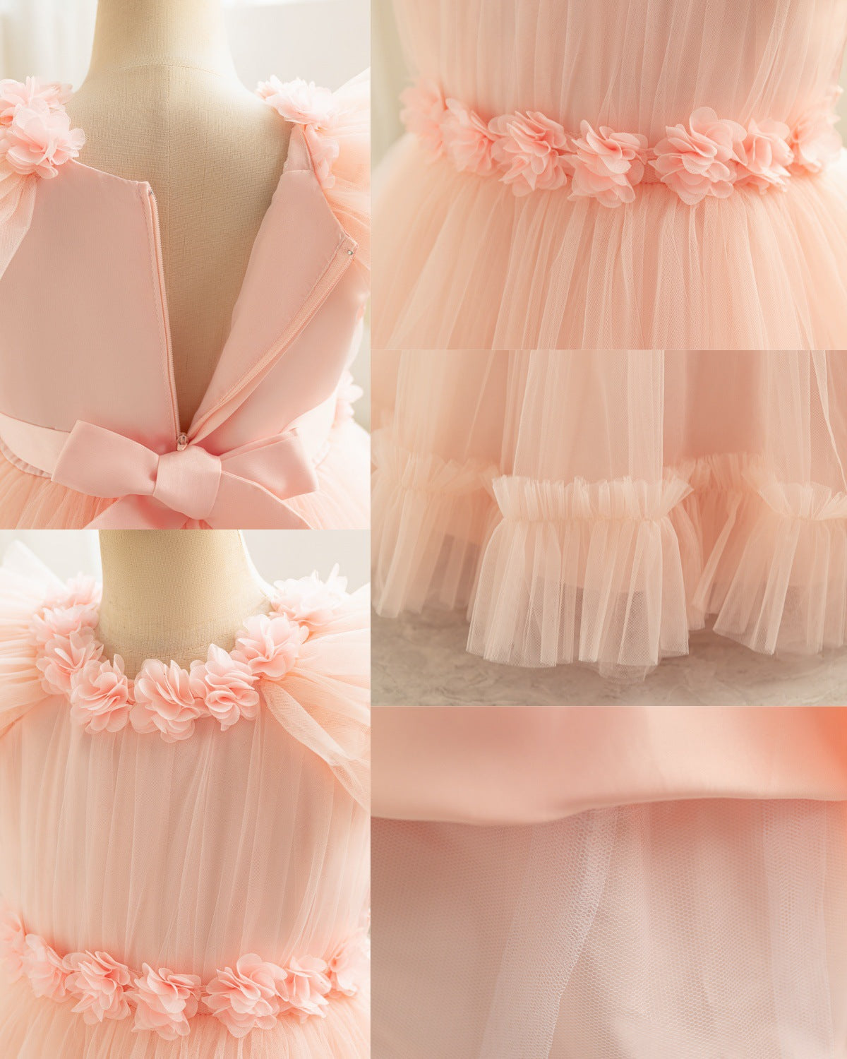 Vestido de Fiesta Infantil Tul Flores