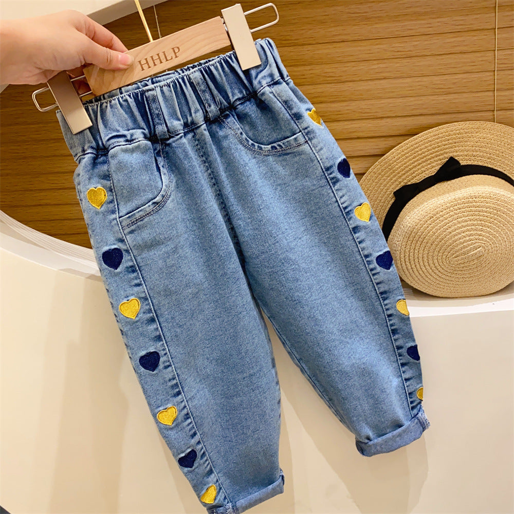 Pantalones Infantiles Flores y Corazoncitos