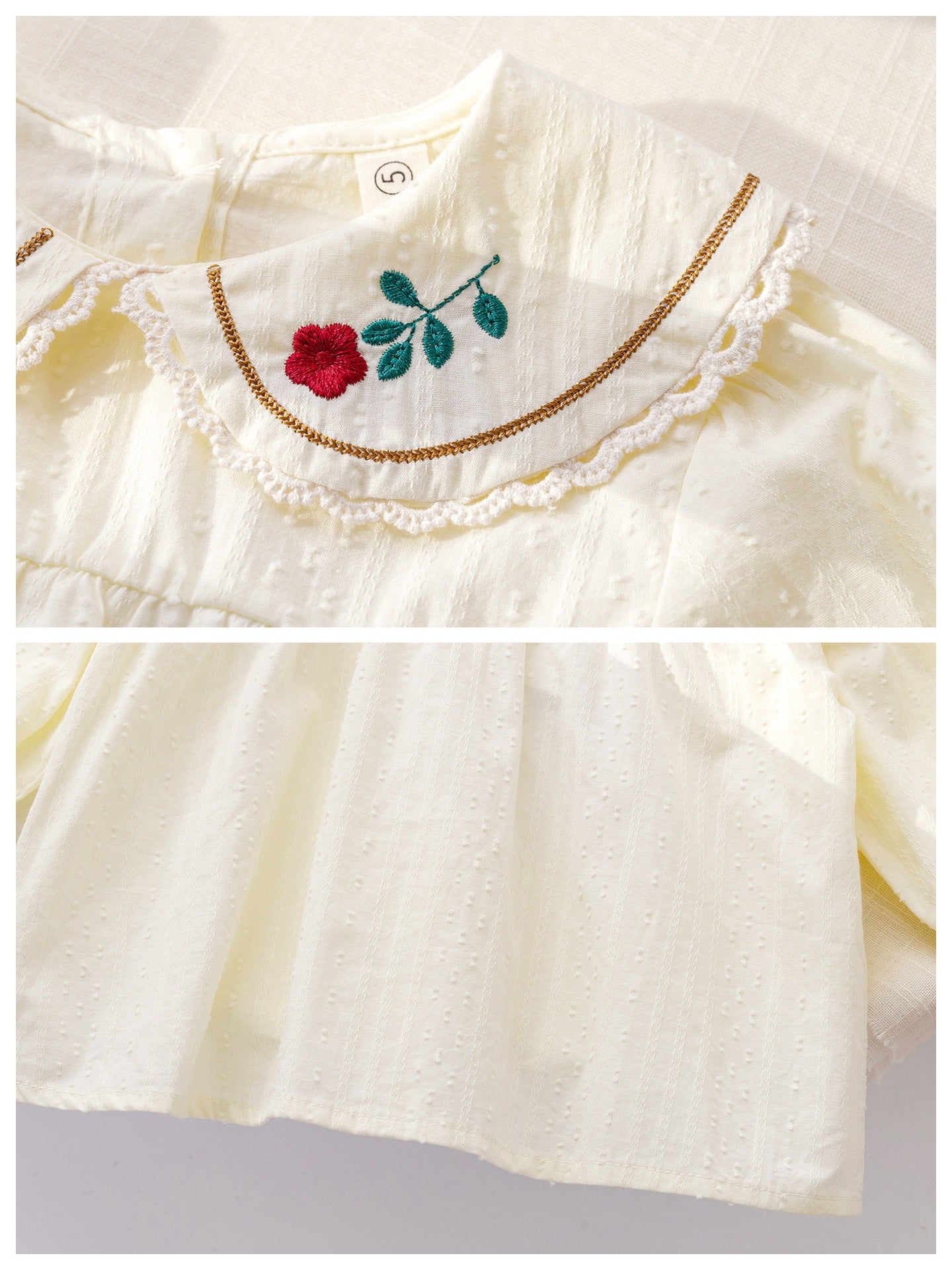 Camisa Infantil Con Cuello Floral