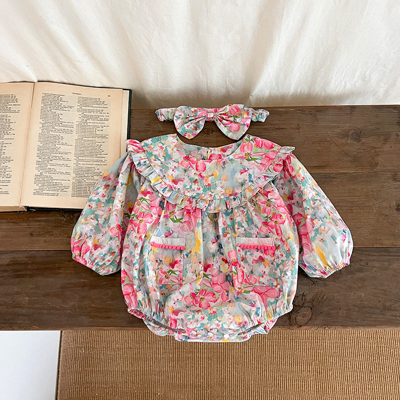 Body/Vestido Infantil con Estampado Floral