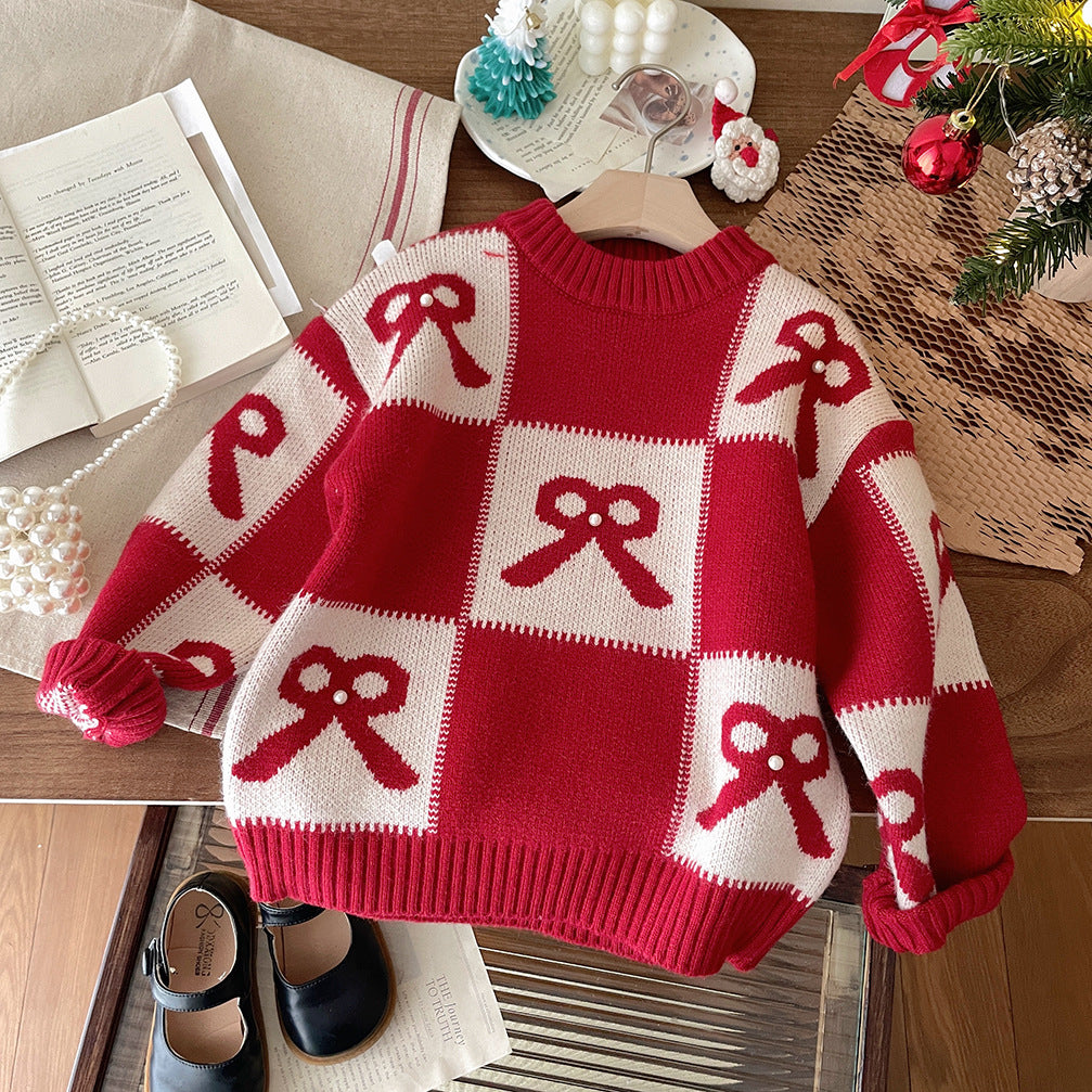 Blusa de Invierno para Niñas con Lazos