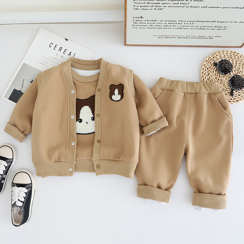 Conjunto de invierno de 3 piezas para niño Oso