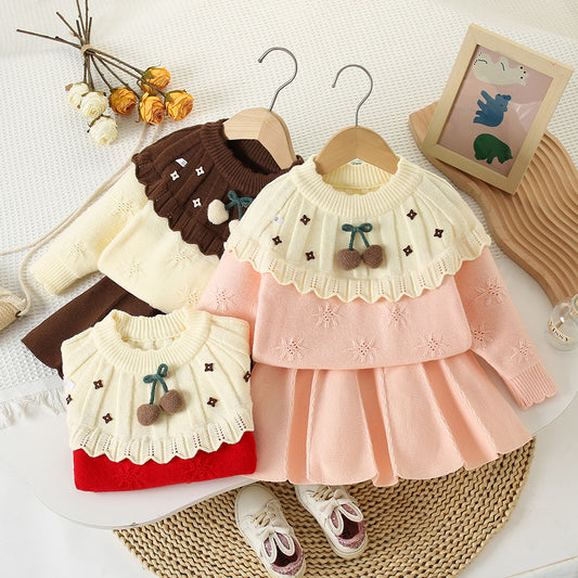 Conjunto de invierno para Niña Con Pompones