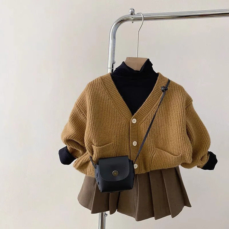 Conjunto de Suéter y Falda Plisada para Niños