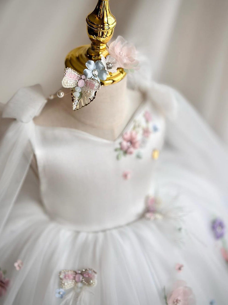 Vestido de Fiesta infantil con Flores Encantadas
