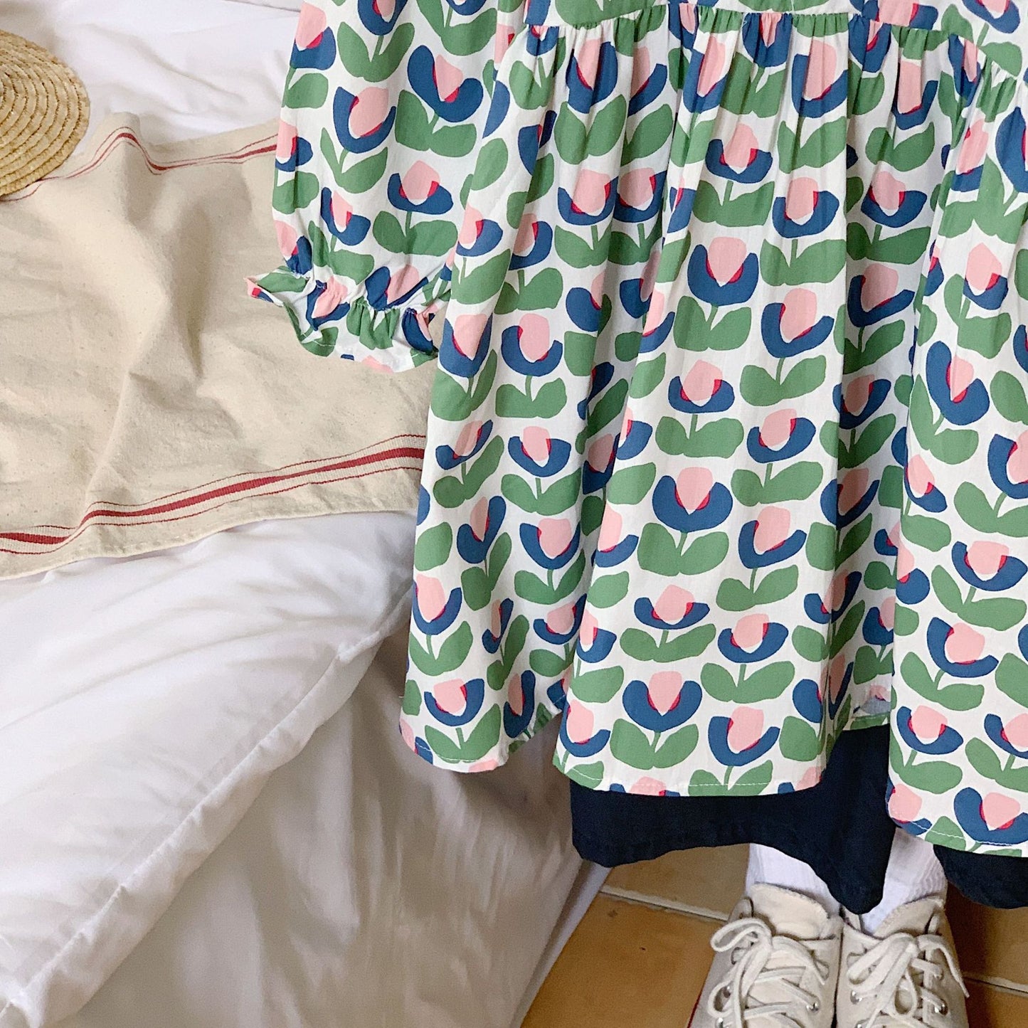 Vestido Infantil Con Estampado de Flores
