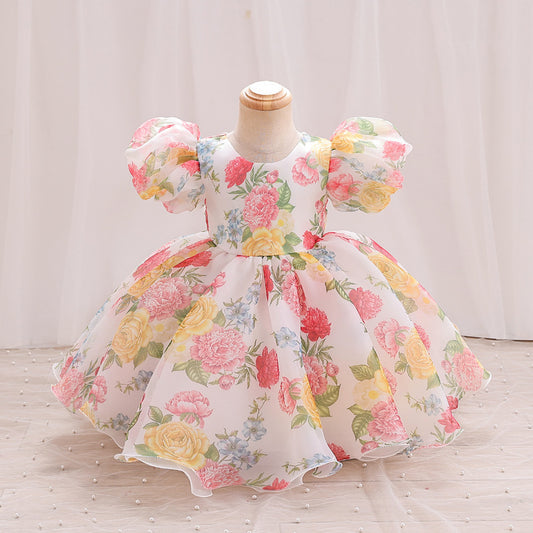 Vestido de fiesta infantil floral
