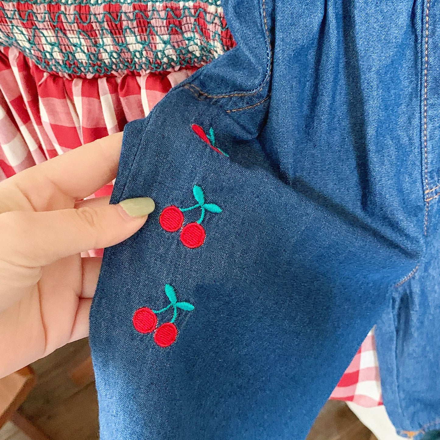 Calça Infantil Jeans Cerejinhas