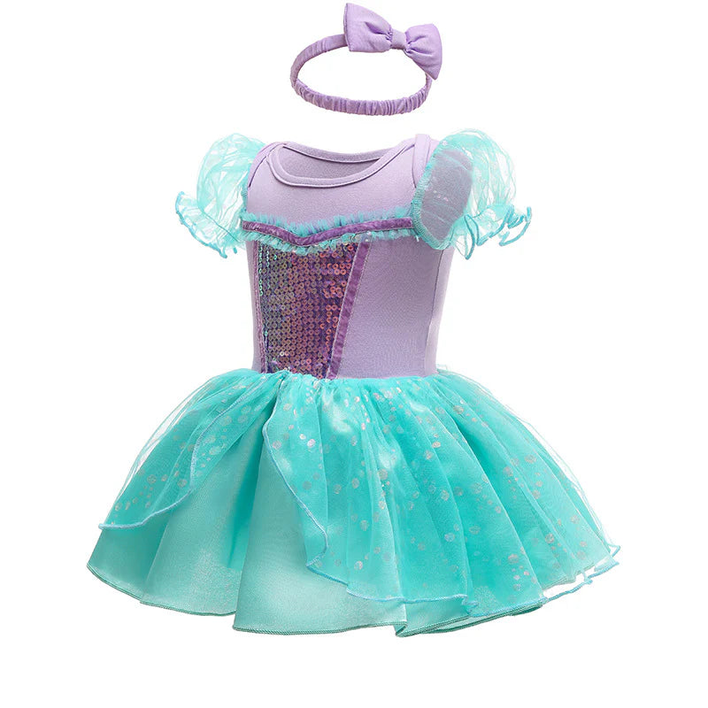 Vestido Infantil Princesa Glitter + Fajín