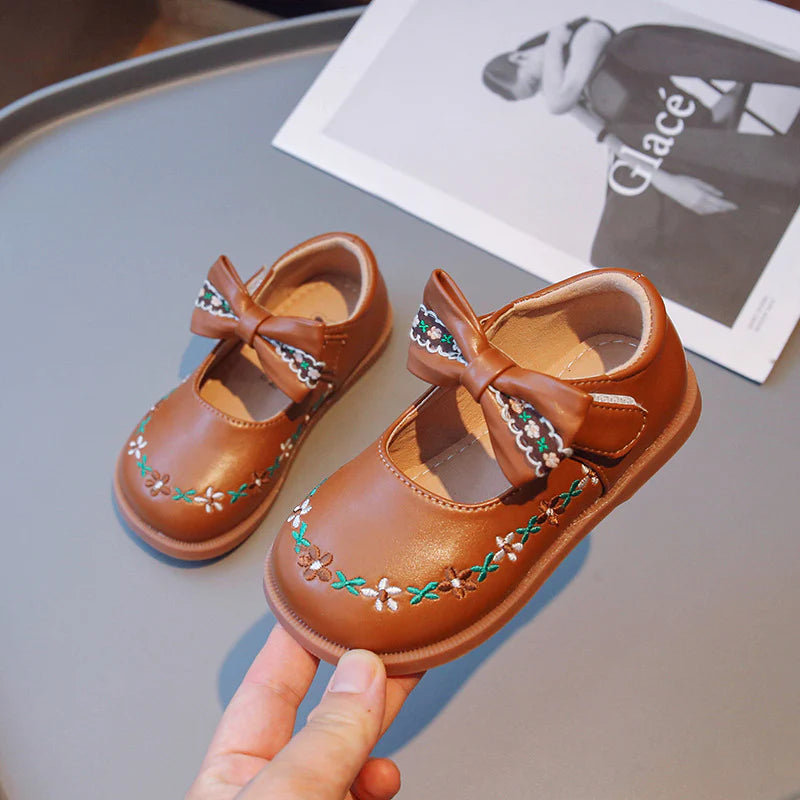 Zapatos Infantiles Flores y Lazo para Mujer