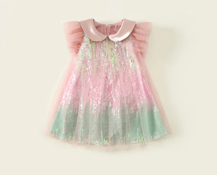 Vestido Infantil de Lentejuelas Brillantes