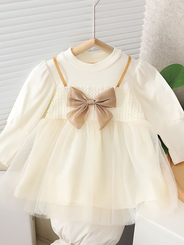Vestido Infantil con Lazo y Tul