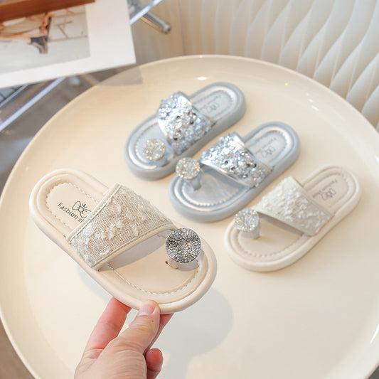 Sandalia Infantil con Purpurina de Moda para Mujer.