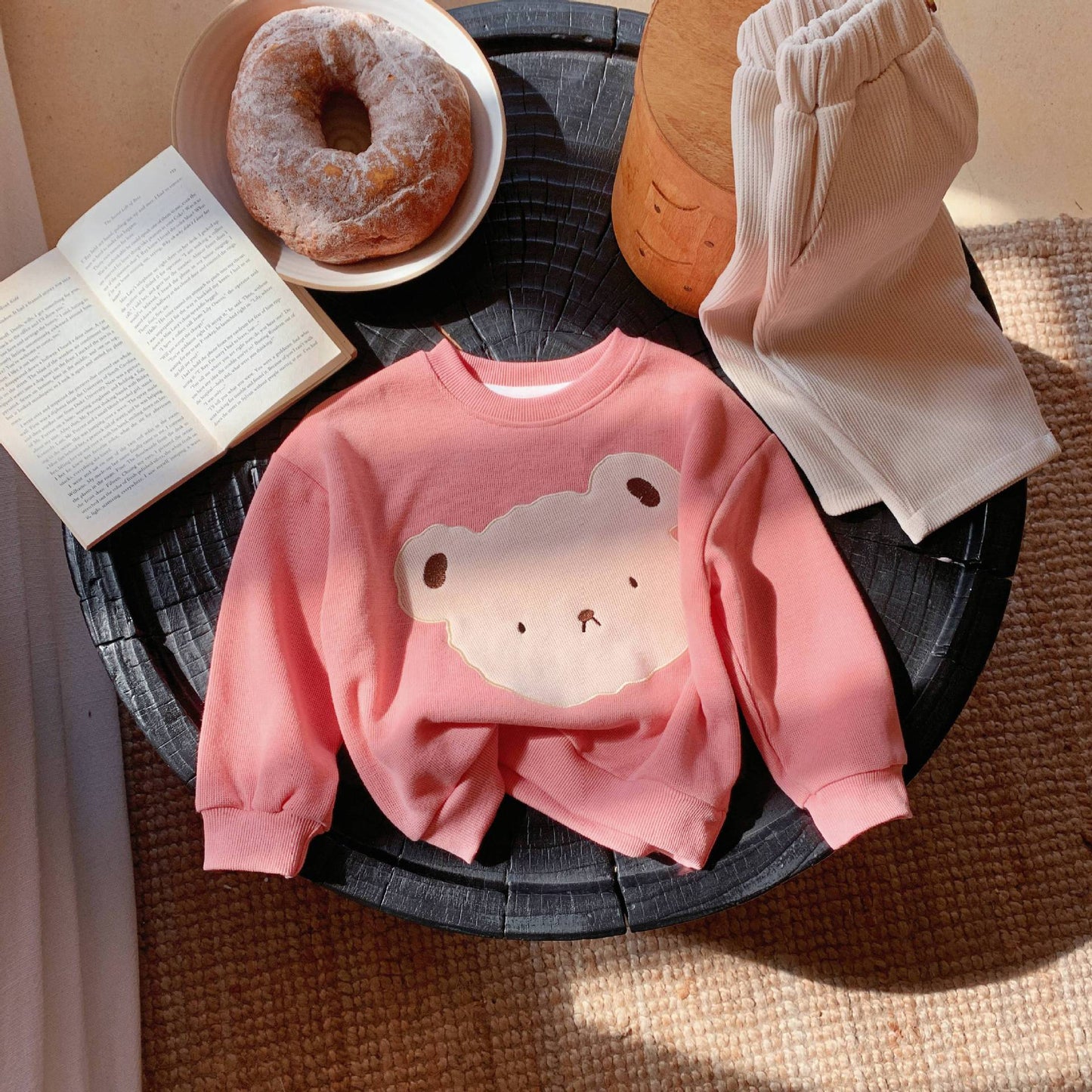 Blusa infantil de invierno con osito de peluche