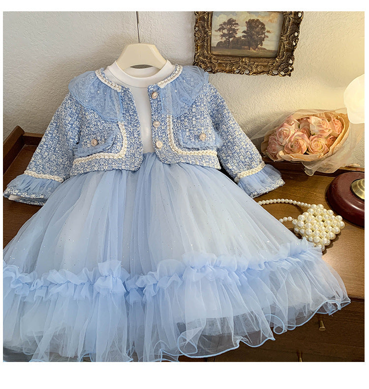 Conjunto Abrigo Tweed + Vestido Tul