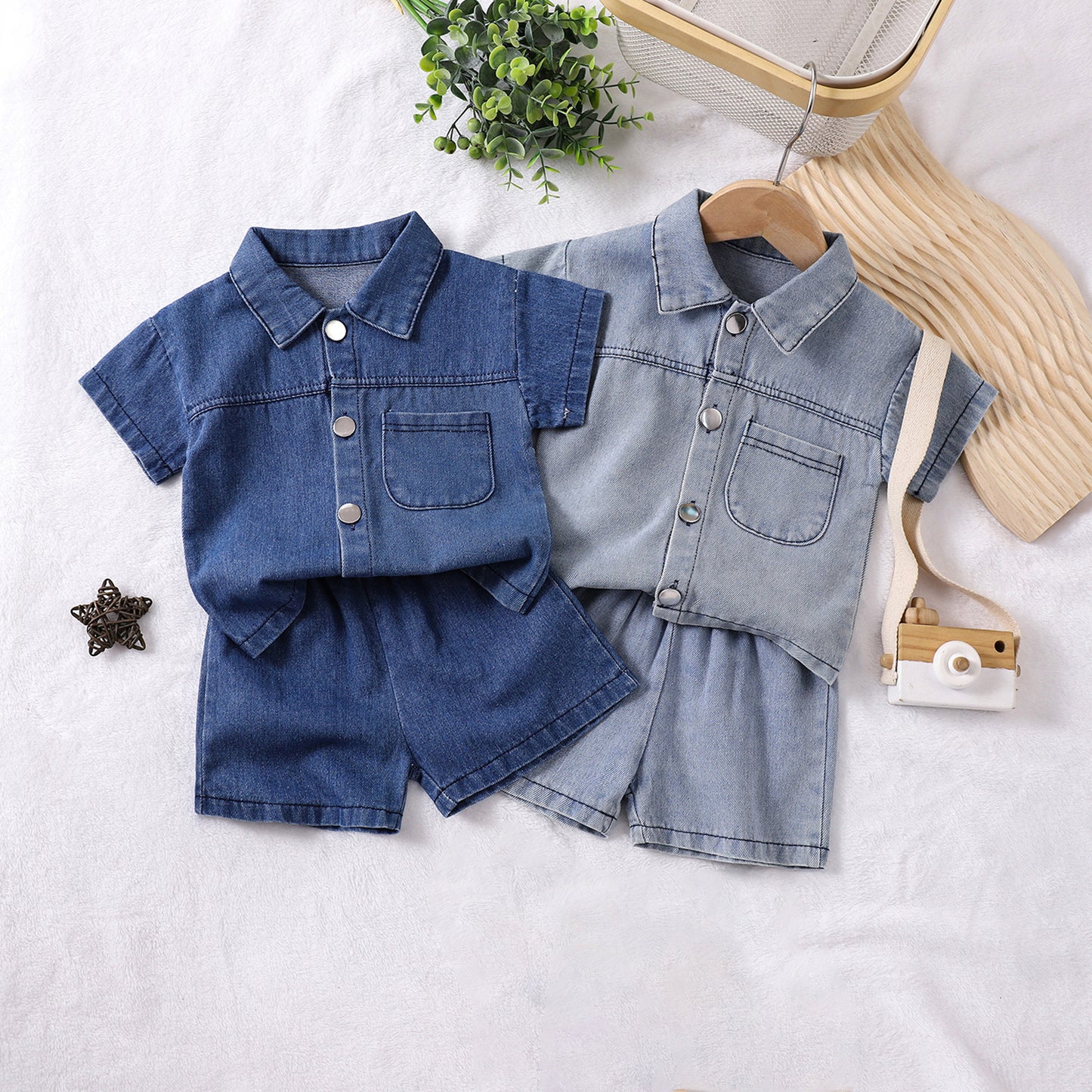 Conjunto de Jeans Con Botones para Niños