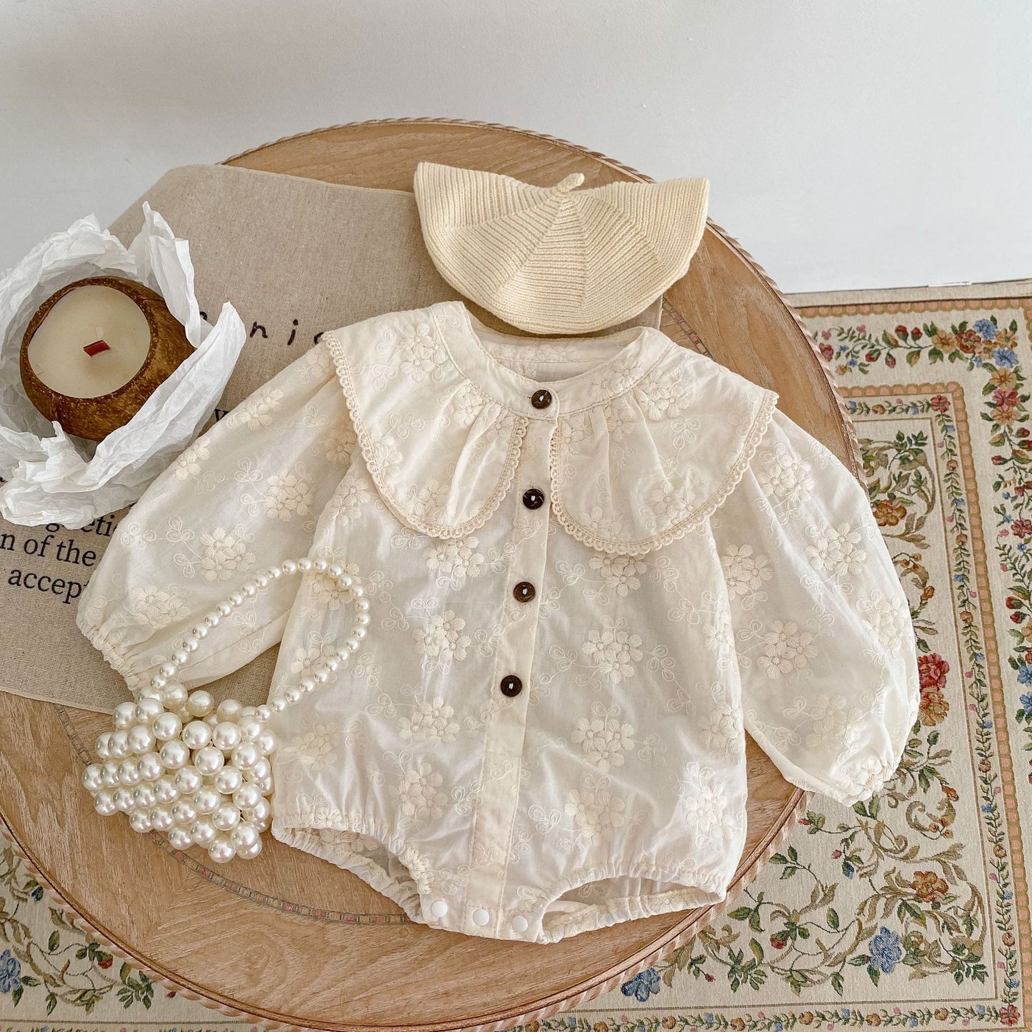 Body Infantil con Flores Bordadas
