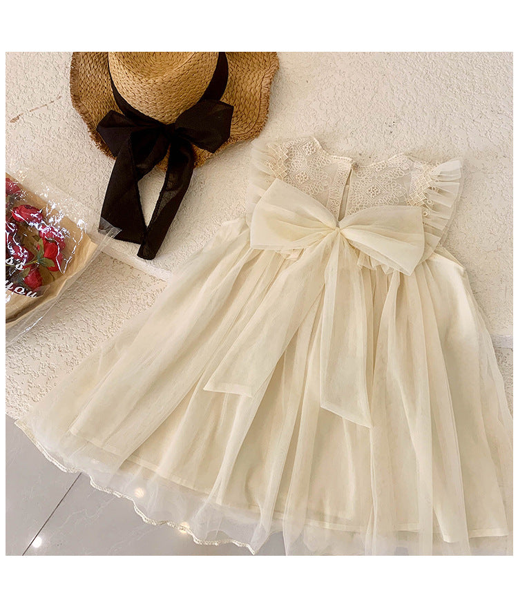 Vestido Infantil con Lazo de Tul