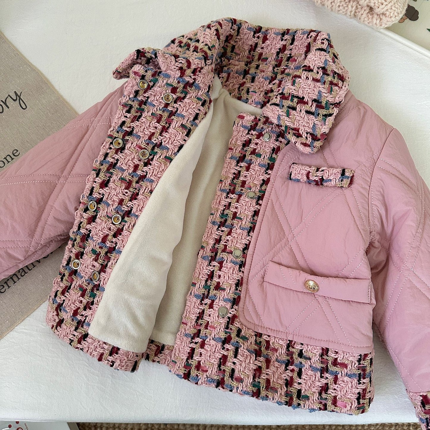 Chaqueta de Felpa con Botones para Niños