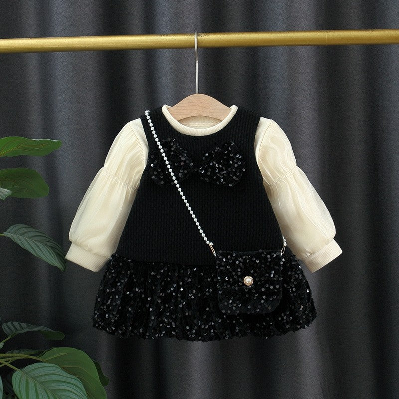 Vestido y blusa infantil brillante