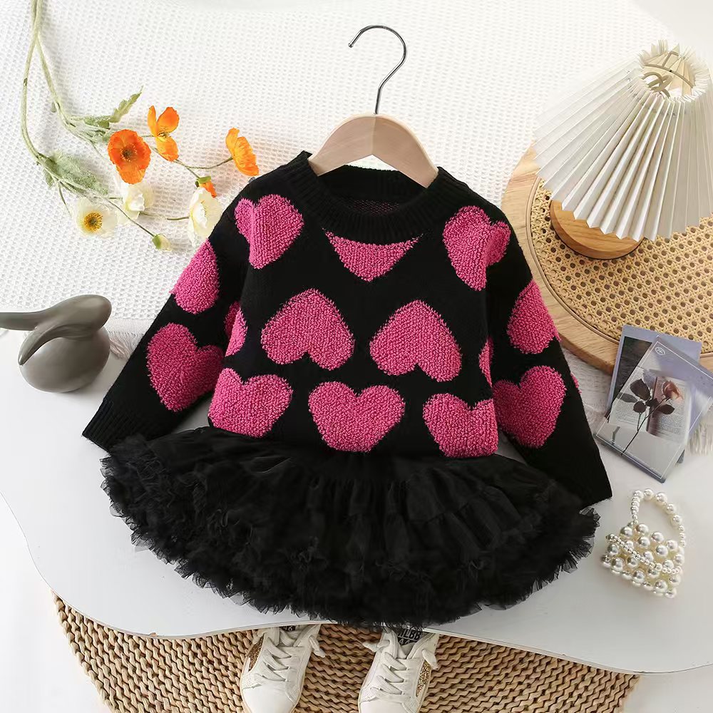 Conjunto de Corazones y Tul para Niñas