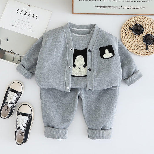 Conjunto de invierno de 3 piezas para niño Oso