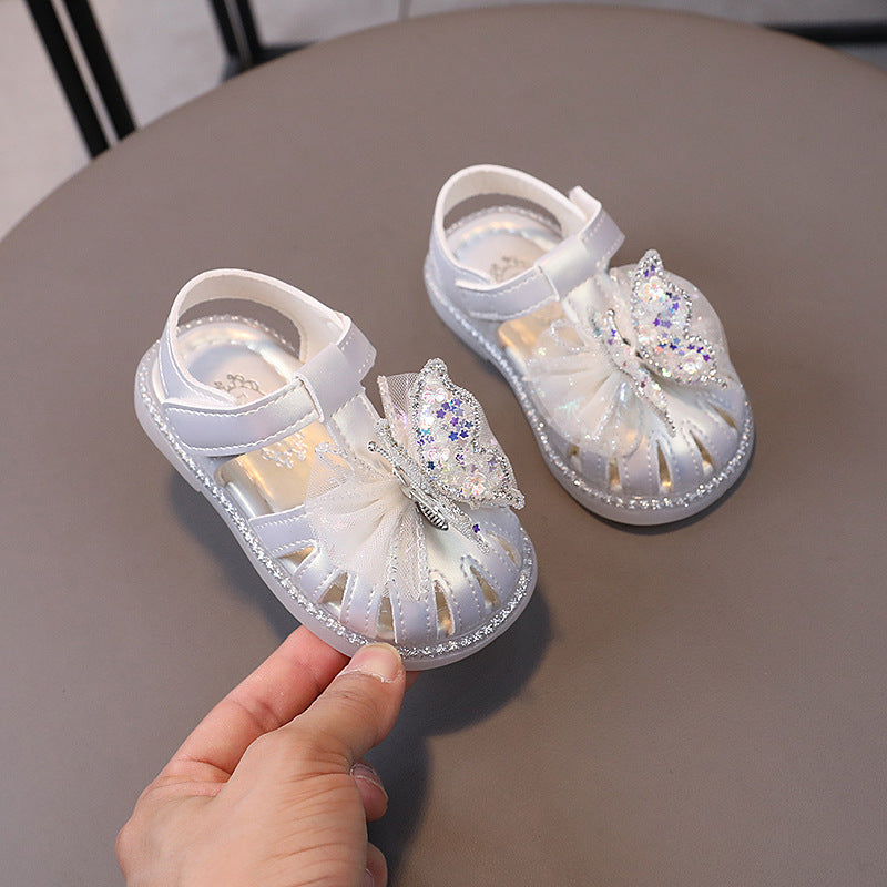 Sandalia Infantil Mujer Mariposa Brillante