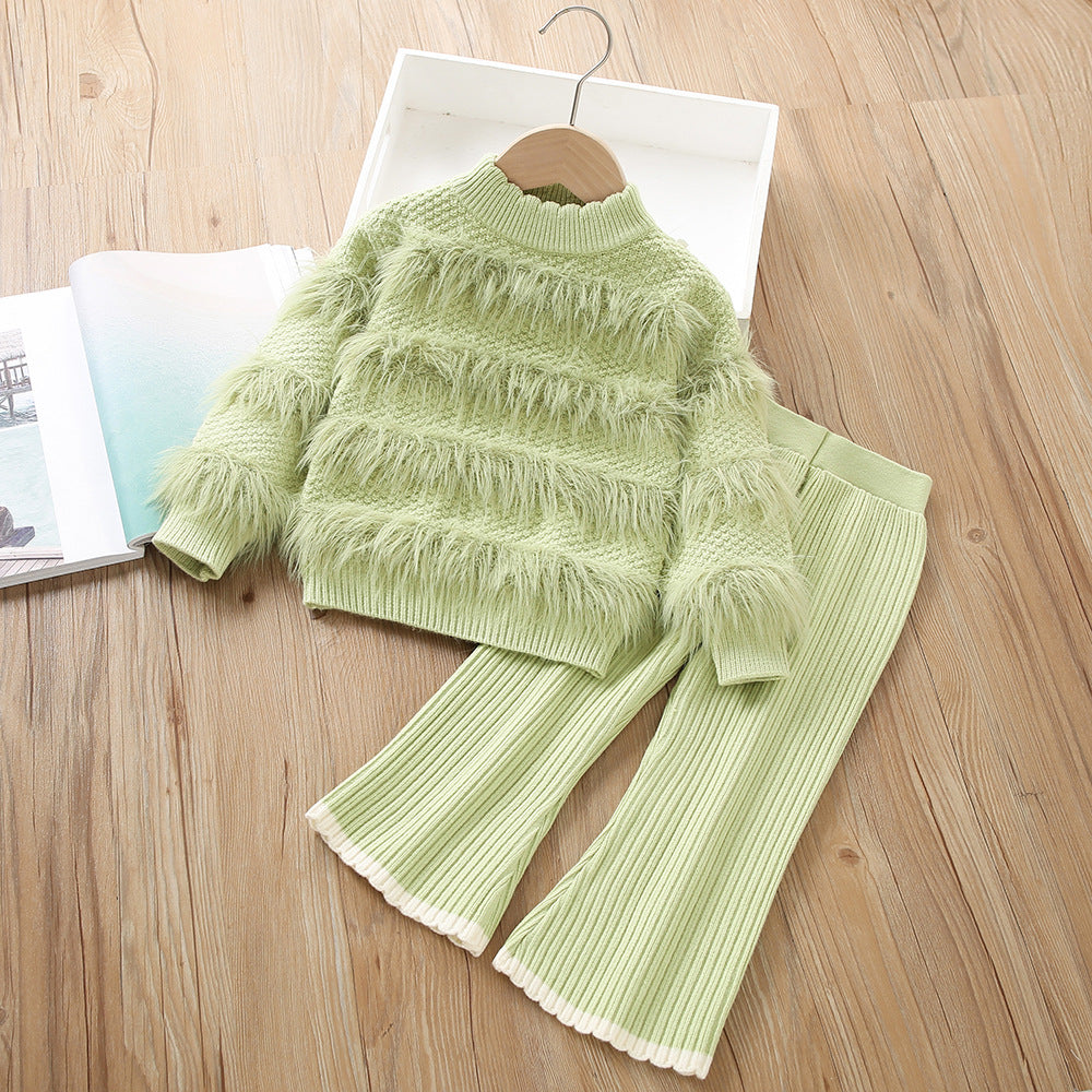 Conjunto Infantil de Pelo de Invierno para Mujer