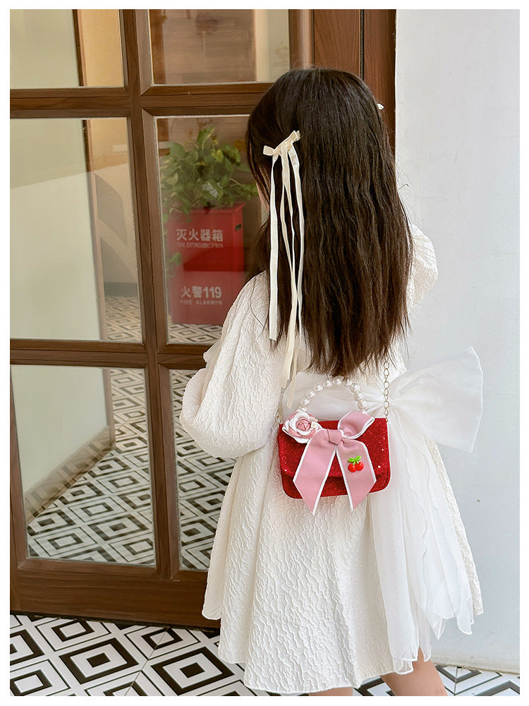 Monedero de Mujer con Perlas y Lazo