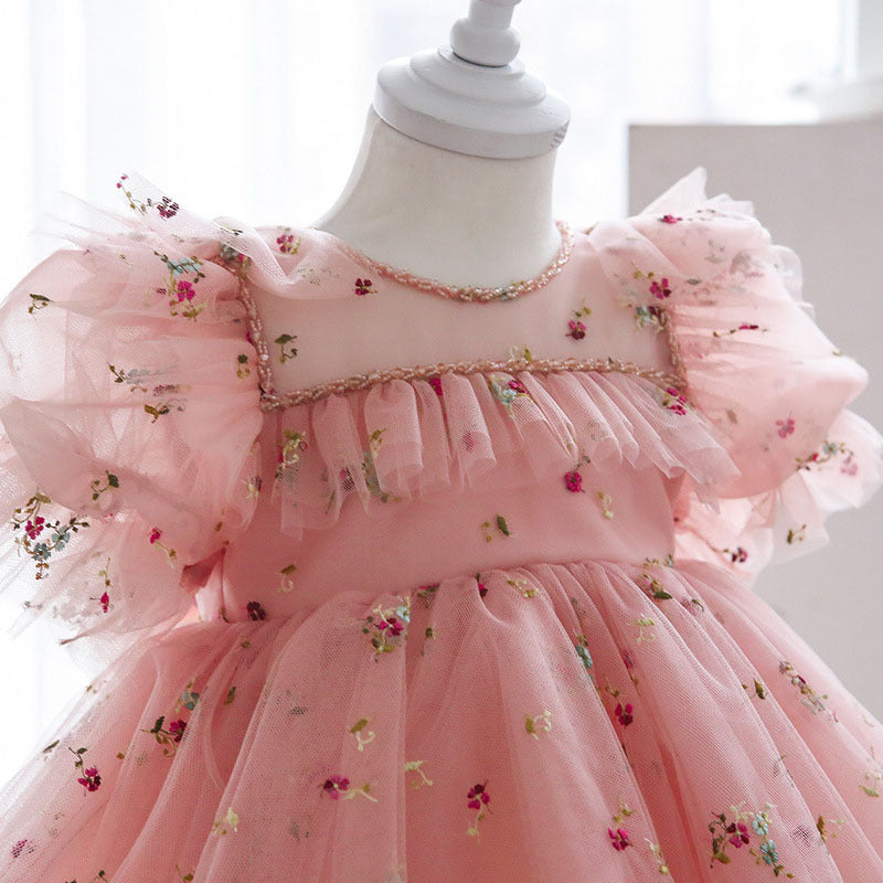 Vestido Infantil Floral Rosa