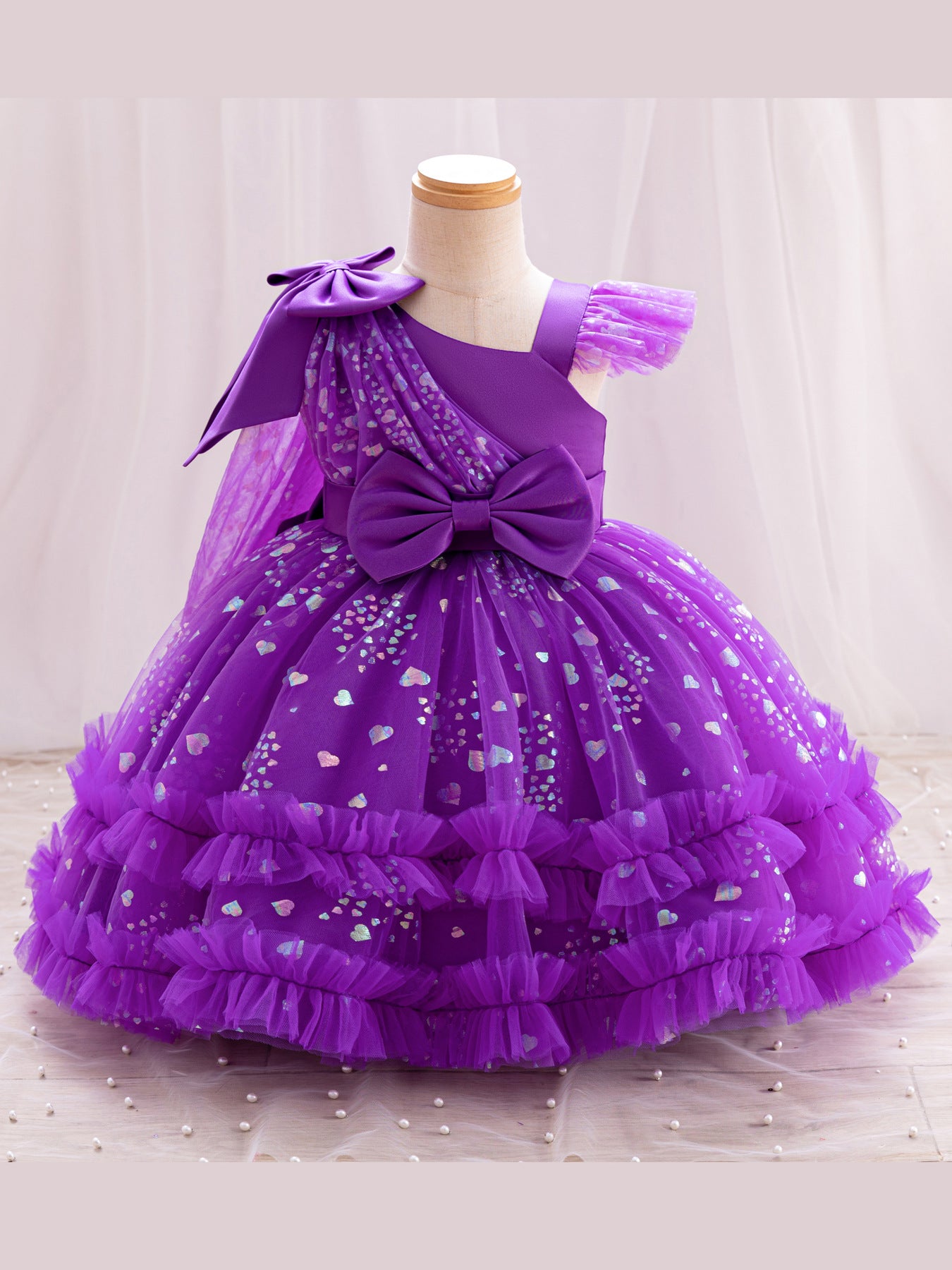 Vestido de Fiesta Infantil de Tul con Encaje