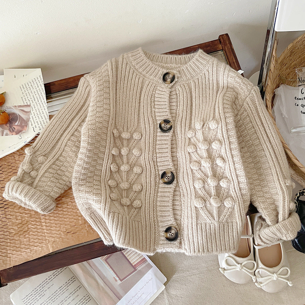 Abrigo de Punto Grueso para Niños con Botones