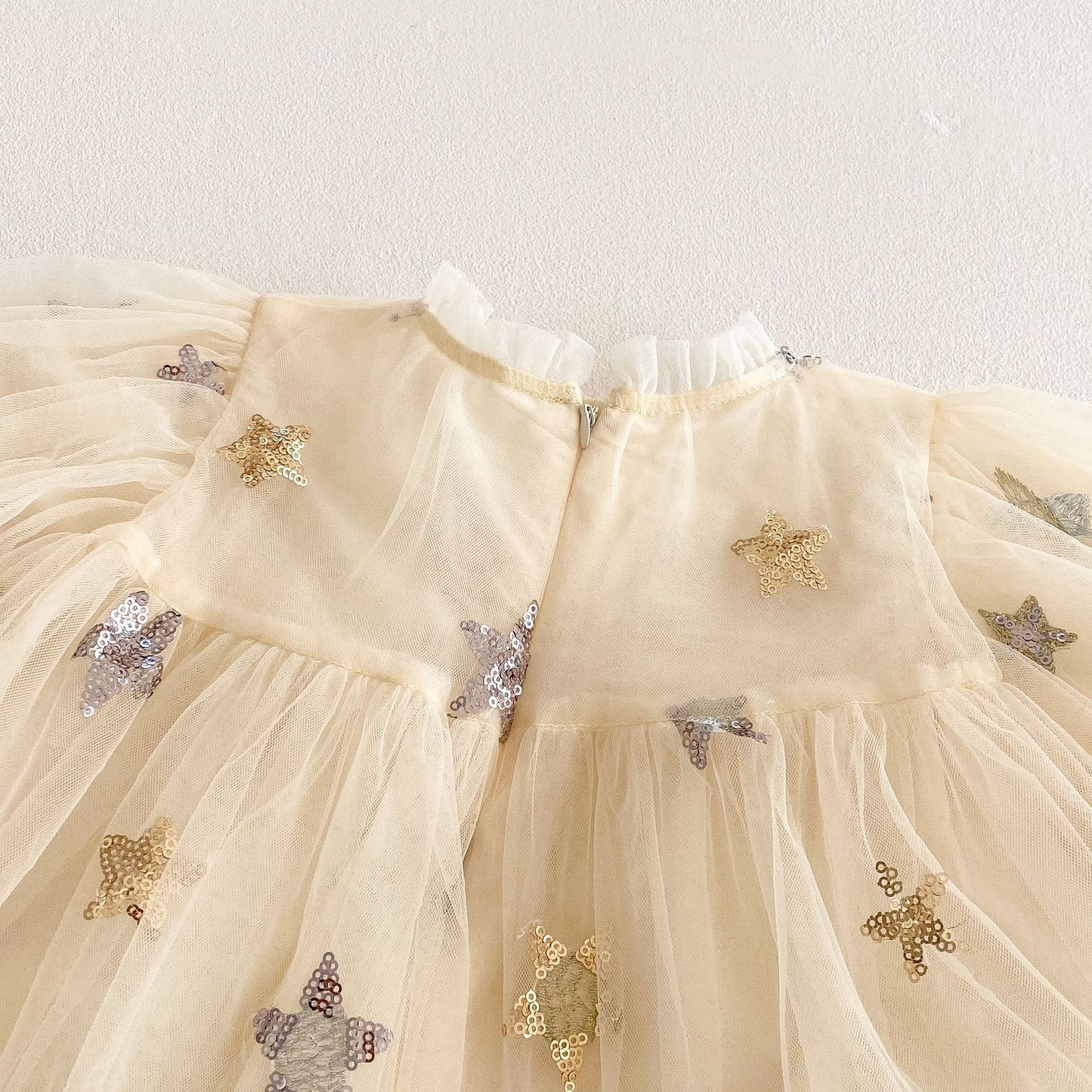 Vestido Infantil de Tul con Estrellas