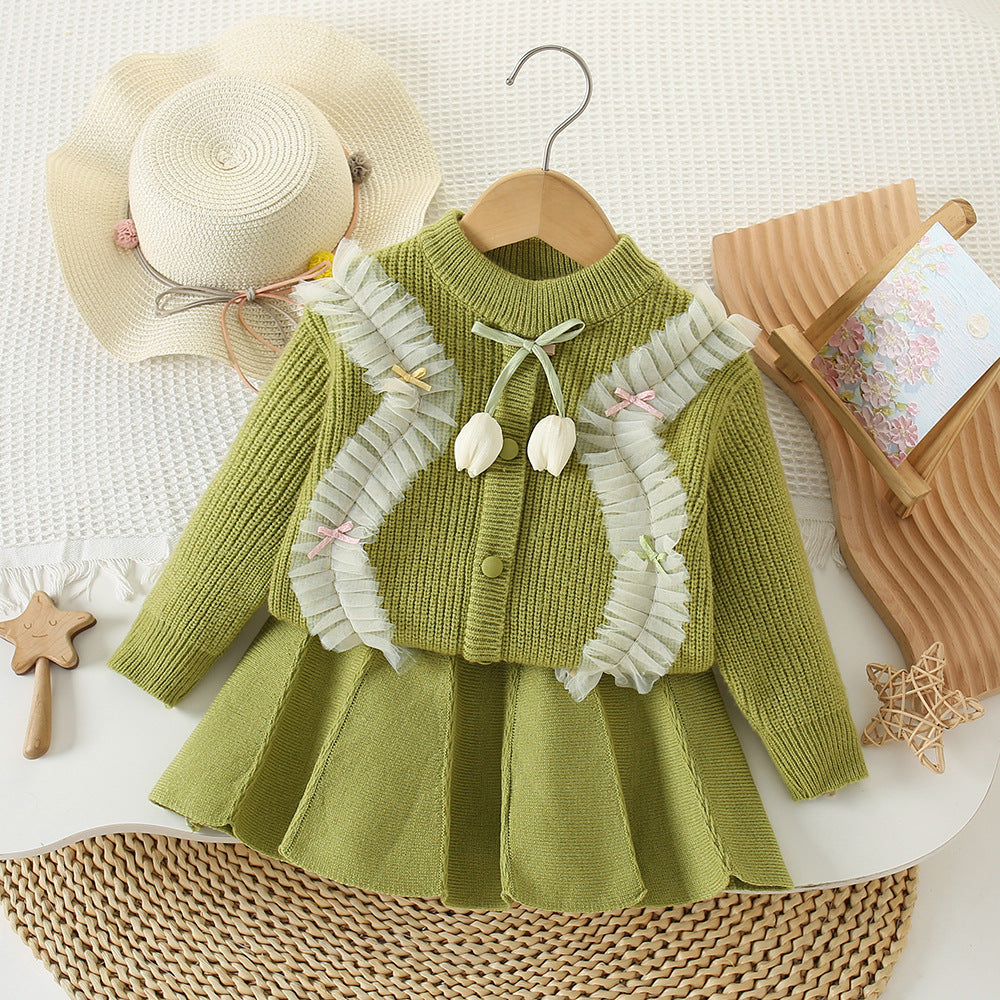 Conjunto de punto Tulip para niña