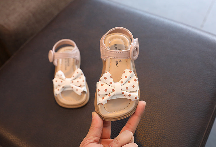 Sandália de Niña con Lazo y Lunares