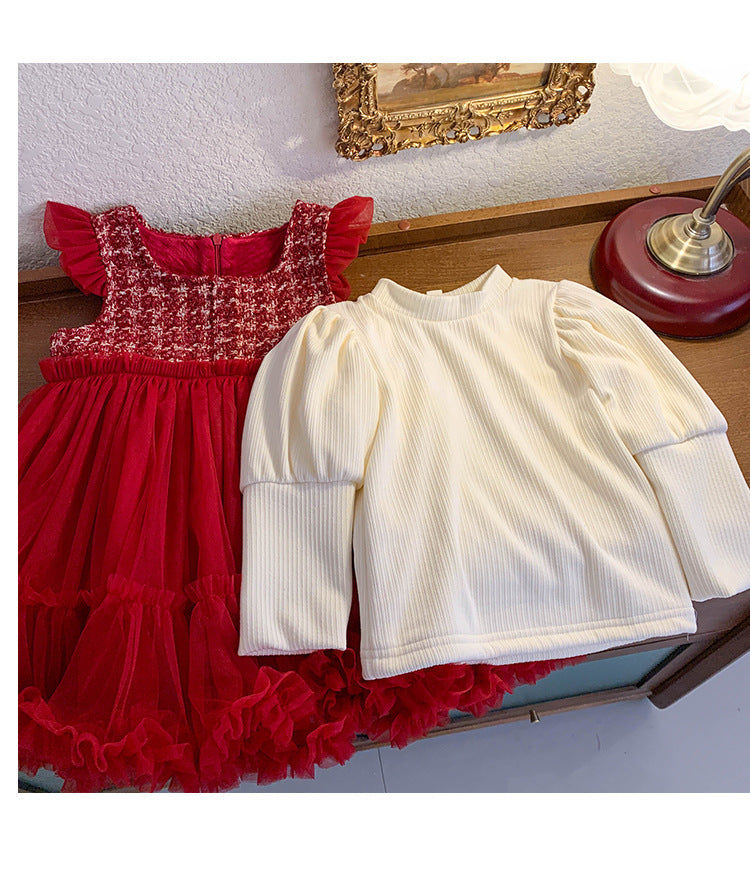 Vestido Infantil Rojo Invierno/Verano
