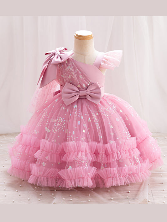 Vestido de Fiesta Infantil de Tul con Encaje