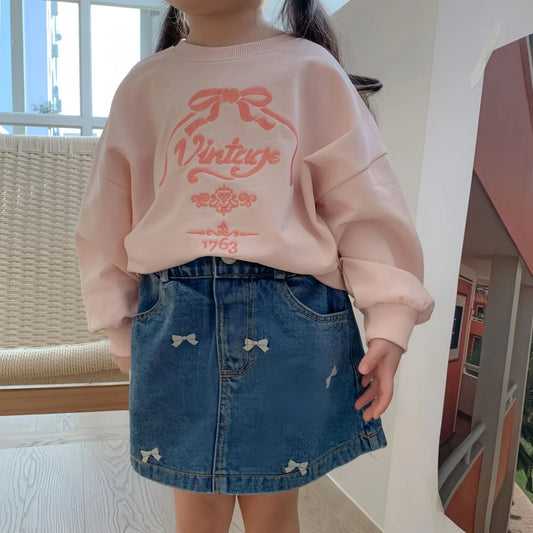 Falda Vaquera Con Lazo Para Niños