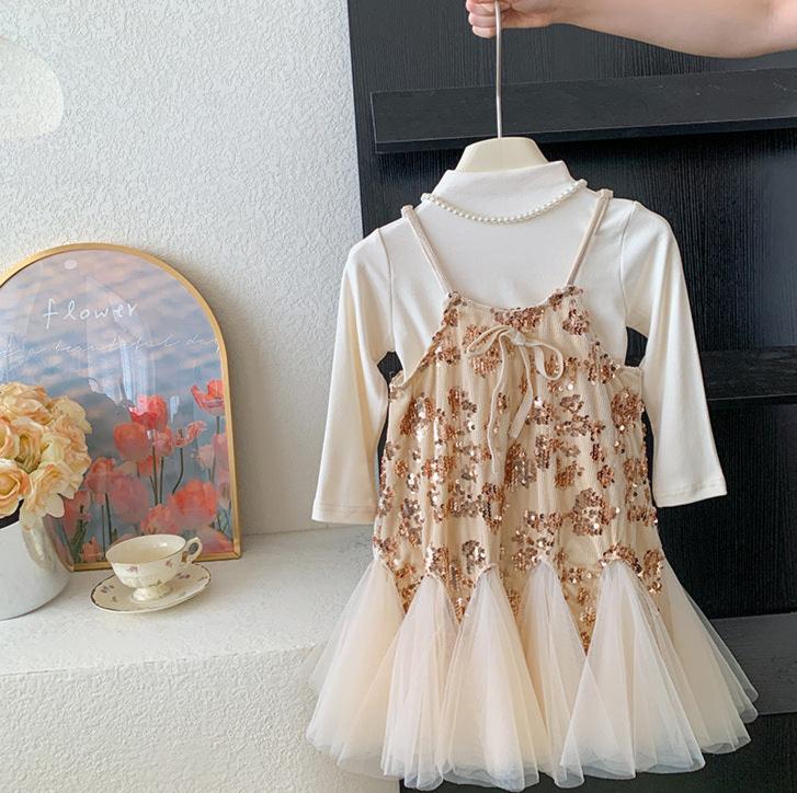 Vestido Infantil Lentejuelas y Tul
