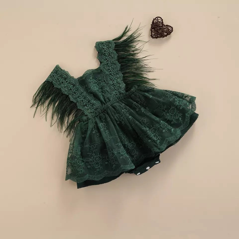 Vestido Infantil Flores y Encaje