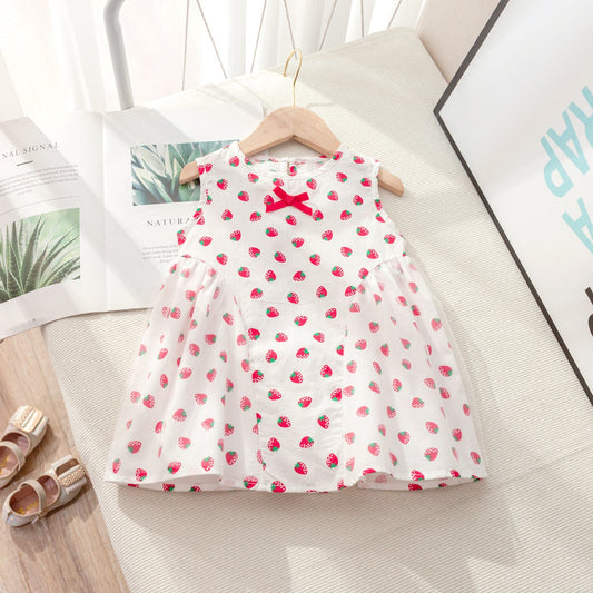 Vestido Infantil de Verano Fresas