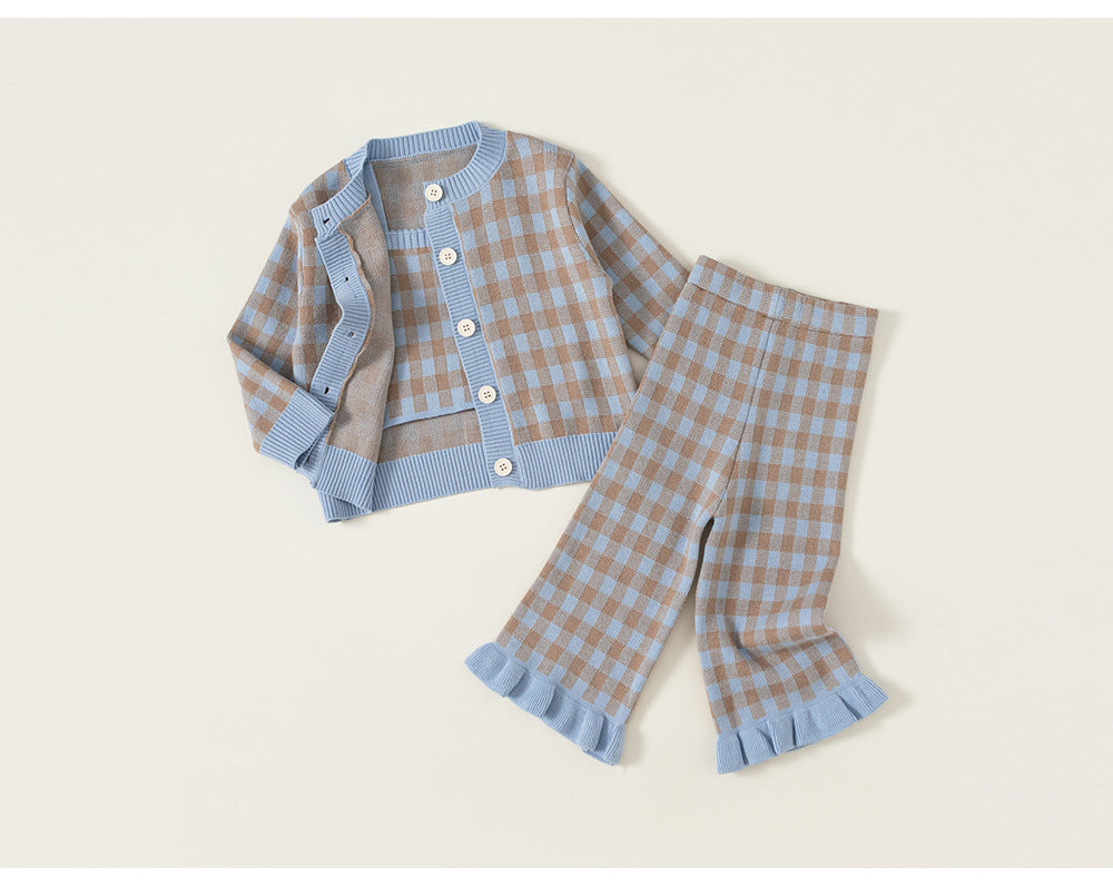 Conjunto de 3 Piezas a Cuadros para Niños